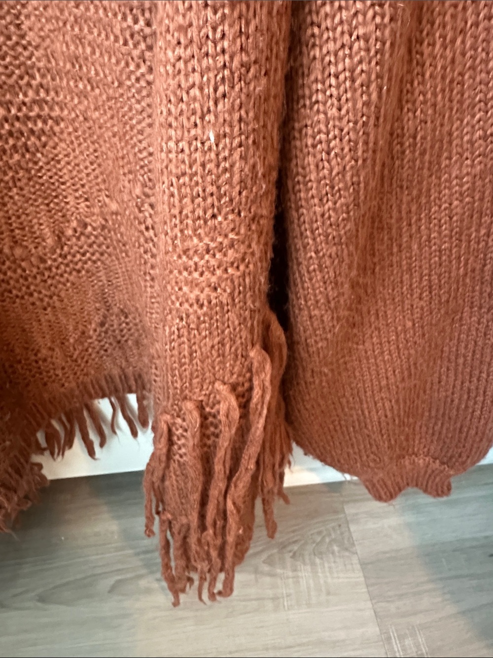 Love Riche Rust Fringe Open-Front Cardigan - Picture 3 of 3